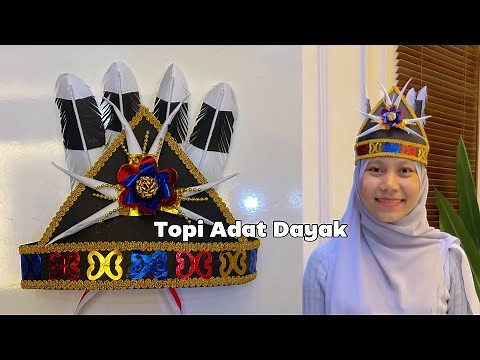 Tutorial topi adat dayak | Tutorial membuat topi karnaval | membuat topi adat pakai kardus bekas