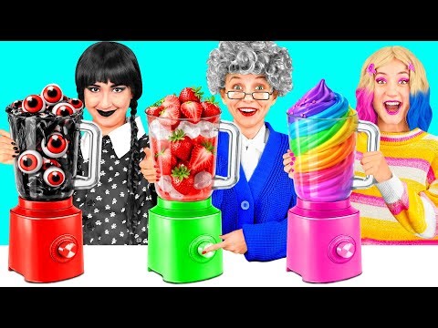 Wednesday vs Grandma Cooking Challenge | Simple Kitchen Recipes by PaRaRa Challenge