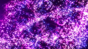 Abstract background of magic dust particles, particles glow and move with wave energy, glitter bright bokeh dots, beautiful nebula, fairy dust