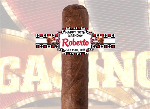 Las Vegas Poker Custom Cigar Bands – Personalized Birthday Cigar Labels – Casino Night – Poker Party Favors – Printed & Ready to Apply - Etsy