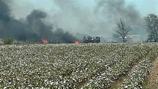 2 buildings destroyed in grass fire in Fort Bend County