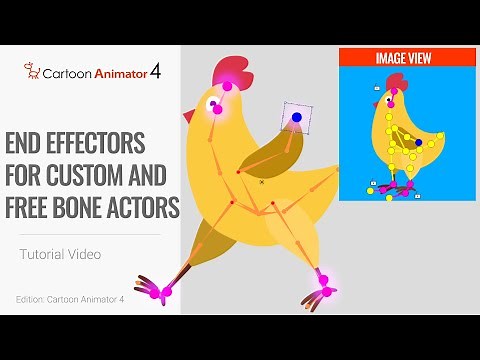 Cartoon Animator 4, Smart IK Animation Tutorial - End Effectors for Custom and FreeBone Actors
