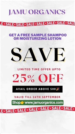 Extended to 17th September🎉 #jamuorganics