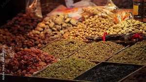 Spices on display at market in Dunhuang, China, a great city on the Silk Road