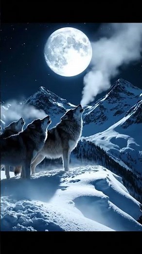 Wolves Howling at Full Moon | Cinematic Snowy Forest Wildlife 4K