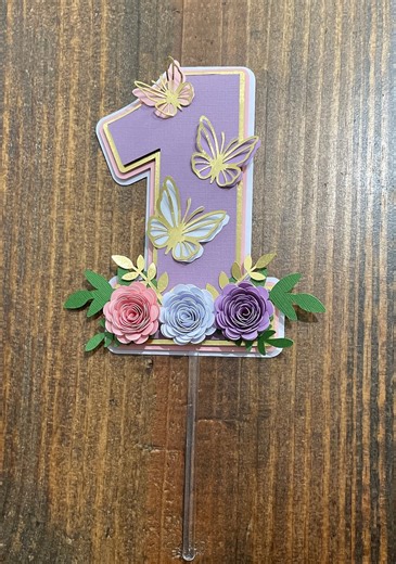 Butterfly First Birthday Cake Topper, Paper Flowers, Smash Cake Decor - Etsy