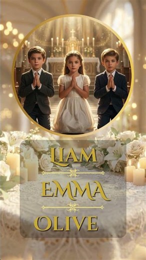 🕊️ Triplets / 3 Siblings First Holy Communion Video Invitation (Editable in Canva) ✨