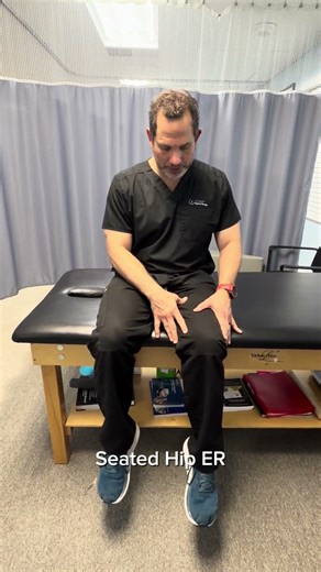 Seated hip external rotation #mobility #physiotherapist