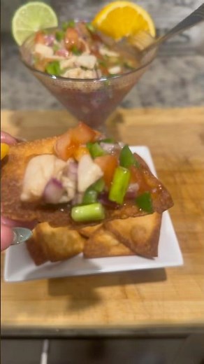 A delicious Appetizer. Fresh ceviche with Tilapia , simple and refreshing#homemade #ceviche #recipe