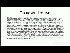 The person I like most essay in 150 words