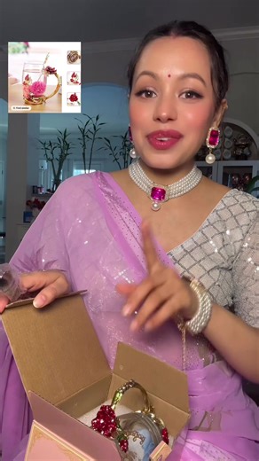 Elegant Rose Red Butterfly Flower Glass Tea Cup