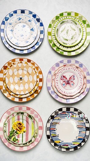 Let your style shine atop the table with fresh stoneware patterns! ✨ With durable designs and handcrafted details, you can mix, match, or start fresh - either way, your table will be as unique as you are. Which of the seven patterns is your favorite? 🐟 Go Fish 🌿 Fern Forest 🎈 Day at The Fair 💐 Garden Gala 🦋 Butterfly Hill 🐝 Queen Bee ☁️ Cloud Watching #stoneware #tabletop #dishes