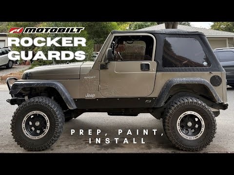 Jeep TJ Motobilt Rocker Guard Prep, Paint, and Install | Off Road Build In Progress