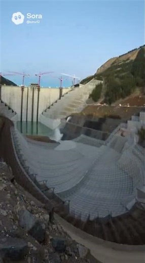 💧🏞️ From River to Reservoir: Dam Build Timelapse 🏗️✨#DamConstruction #Hydropower #AIVideo