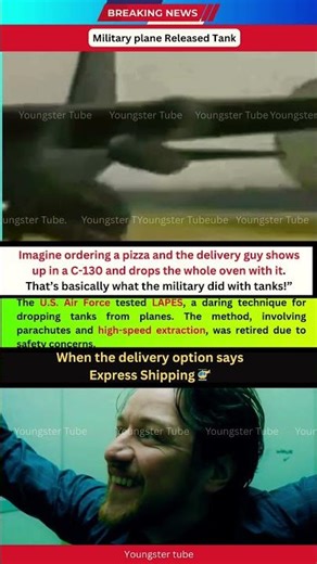 Military Plane Drops a Tank Midair 🤯 | Real‑Life Battlefield Supply Drop #airforce #viralshorts