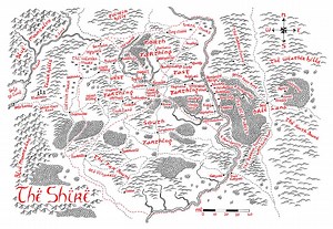 Map of the Shire Hand Drawn Tolkien Style Map Artwork - Etsy