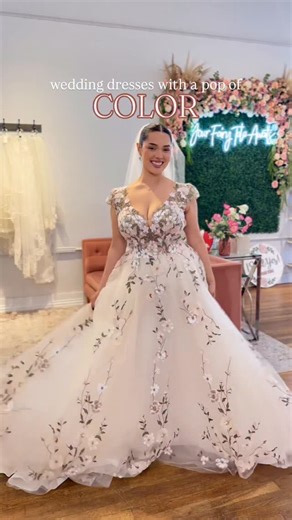 Illusion Bridal | Wedding Dress Shop on Instagram: "Which colored gown would you wear? The romance and whimsy make these dresses perfect for the bride with a playful spirit 💖 Send this to a bride that would wear a colored wedding gown ✨ #bride #weddingdress #weddingdresses #bridalgown #coloredweddingdress"