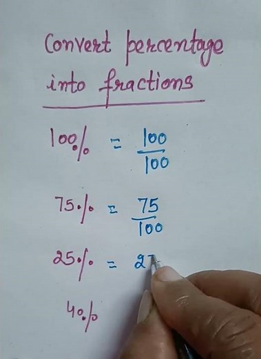 how to convert percent into fractions