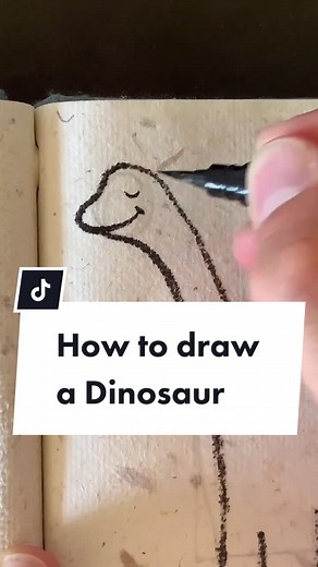 Drawing Tutorial: How to Draw a Dinosaur in 30 Seconds