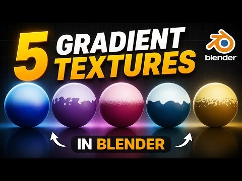 5 Easy Gradient Textures in Blender (Procedural Material Tutorial) #blender #3d #tips #viral #cgi