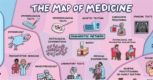 Illustrated “Map of Medicine” Reveals All the Fields Dedicated to Taking Care of Our Health