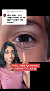 Under eye creases can be caused by allergies or eczema, especially in young people. Using an eye cream with ceramides or taking an antihistamine can help. #undereye #wrinkles #creasing #dermatologist #eyebags | Dr. Neera