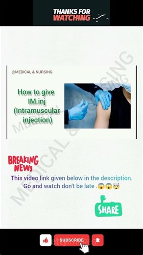 IM injection step by step | https://youtu.be/tJjFuTV8GSo?si=9rnkDmgF1ZuoOsiy #MEDICAL&NURSING