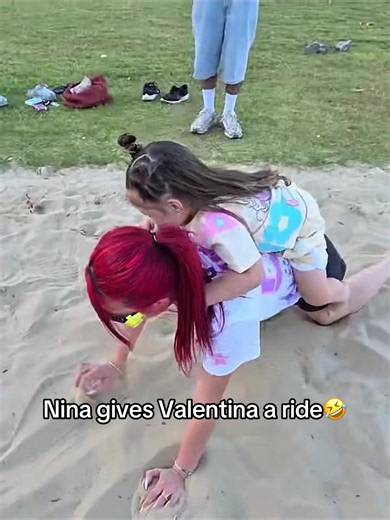Nina gives Valentina a ride — Nina Lin with kids video