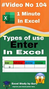 Enter Key Mastery, Excel Shortcuts: Enter, Ctrl+Enter, Shift+Enter,