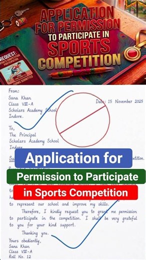 Application for Permission to Participate in Sports Competition | Easy Letter Format #Shorts