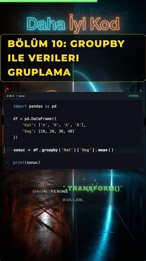 Part 10 - Pandas'ta ASLA For Döngüsü Kullanma! #pandas #python