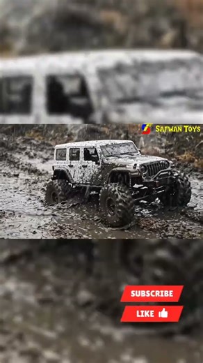RC Jeep Slides Down Muddy Hill in Heavy Rain – Slippery Off-Road ASMR #4x4rwd #offroad #rcoffoad
