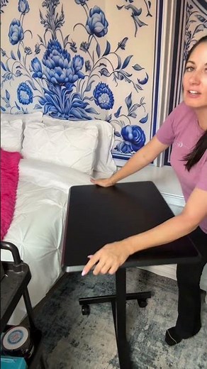 This lightweight rolling table is small, versatile, and super easy to move around your home