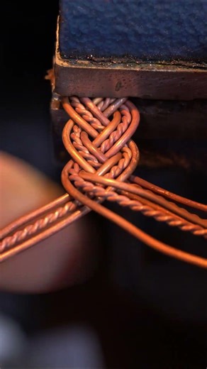 How to make a hand-knitted copper bracelet? #12