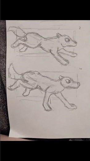 Wolf run cycle animation 🔄🐺 // #animation #traditionalart #runcycle #wolf #art