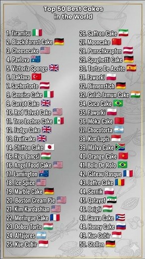 Top 50 Most Delicious Cakes on Earth 2026 – Italy #1, Germany #2, Surprise #50