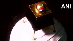 1.1K views · 32 reactions | #WATCH | India: Tamilnadu-based miniature artist designs a 1.5-inch tall model of #Chandrayaan3 using 4 grams of gold. A golden dream of space exploration, a miniature marvel made with love ANI | WION | Facebook