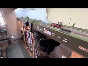 Adding a styrene backdrop to the HO shelf layout