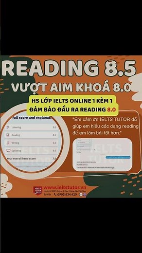 🔥Bảng điểm với điểm 9.0 LISTENING & 8.5 READING #ieltstutor #ielts