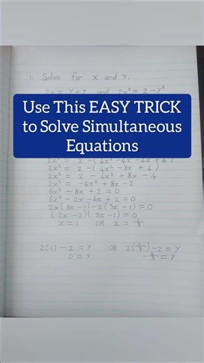 Use this EASY TRICK to solve simultaneous equations #maths