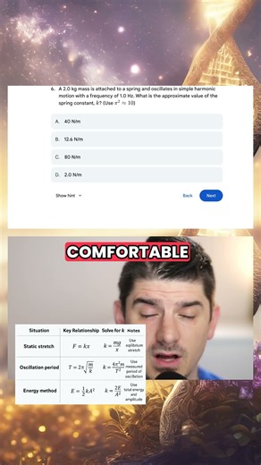 Can you solve for the spring constant? MCAT Physics