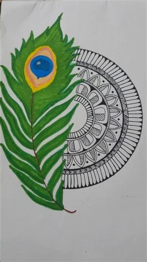 Krishna mor pankh mandala art ❤️ #mandalaart