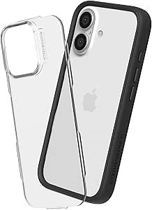 RhinoShield Modular Case Compatible with [iPhone 16] | Mod NX - Customizable Shock Absorbent Heavy Duty Protective Cover 3.5M / 11ft Drop Protection - Black