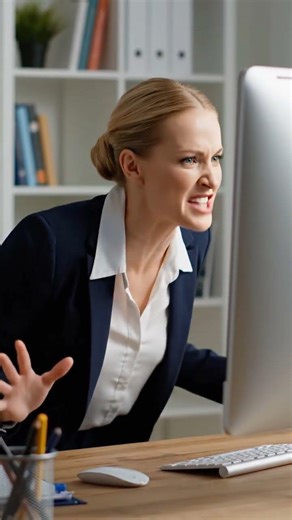 mom yelling at her computer