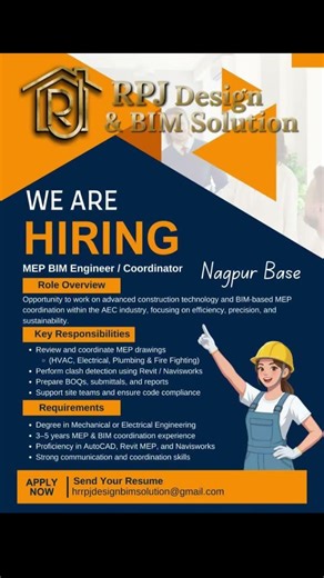 Hiring for #bim #revit #revitbim #revitmep #autocad #autocadd #mep #mepengineering #revitfamily #job