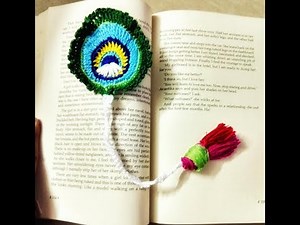TUTORIAL FOR MAKING CROCHET PEACOCK FEATHER BOOKMARK
