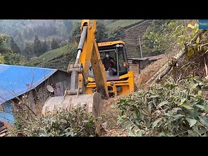 Building Remote Hilly Road from Mid-Part of Two Hilly Houses