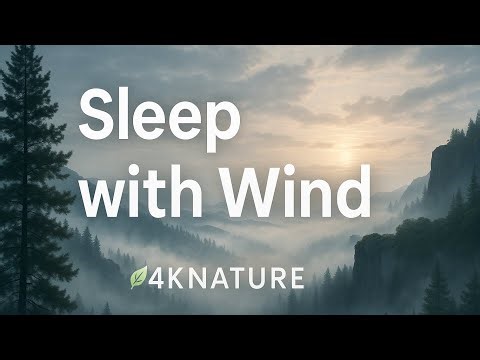 Relaxing Mountain Wind Sounds for Sleep | Foggy Nature Ambience in 4K