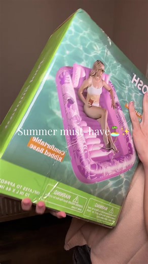 This inflatable tanning pool is everything. Lay in water, stay cool, and still get your tan. Perfect for backyard tanning days. #tanningpool #summermusthave #pooldayvibes #backyardsummer #summerfinds @Sloosh