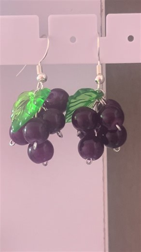 the grape one took so long…˖˚⊹ ꣑ৎ‎ . . . . . . . . . . #fruit #yum #earrings #cute #adorable #grape #cherry #orange #diy #crafts #smallbusiness #jewelry #jewelrybusiness #charms #fyp #fyppppppppppppppppppppppp